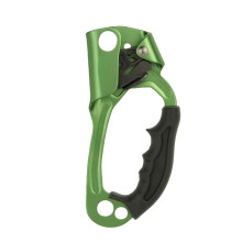 Rock Climbing Ascender Right Hand Green, 7075 Aluminum Hand Ascender with Ergonomic Anti‑Slip Grip
