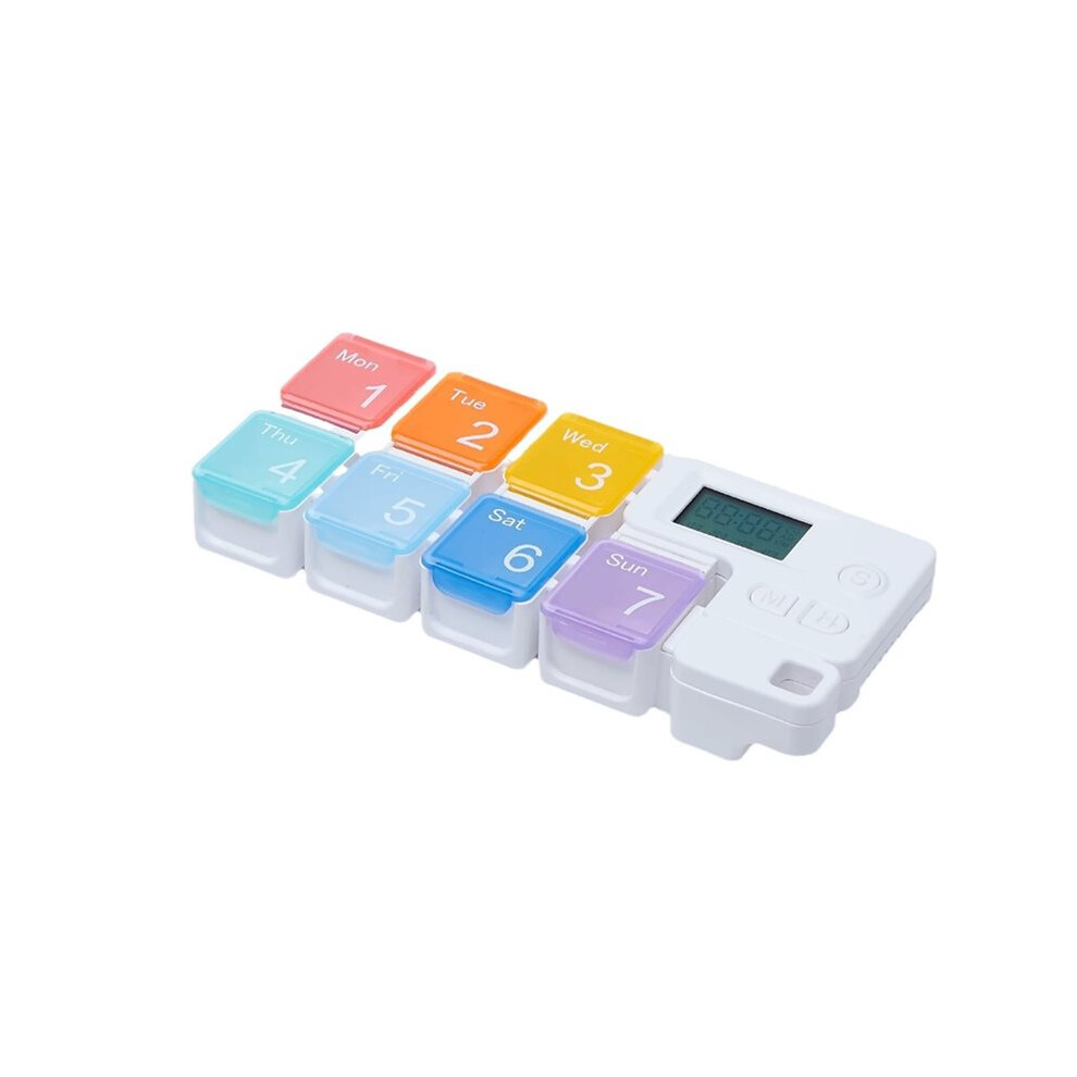Melitt Weekly Pill Organizer Alarms Reminder Daily Travel Medication Box For Pill Vitamins Supplements Home Use