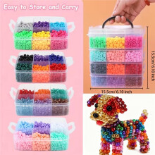 5200Pcs Beads, 24 Colors 6x9MM Kandi Beads Bulk for Crafts Bracelet Making Hair Braiding Jewelry Key Chains DIY