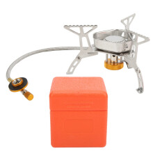 Camping Stove with Windproof Honeycomb Burner, Foldable Backpacking Gas Stove for Hiking and Picnic