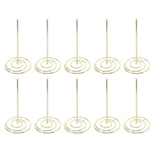 10 Pcs Golden Menu Summons Fork for Invoice, Document & Notes Storage in Metal