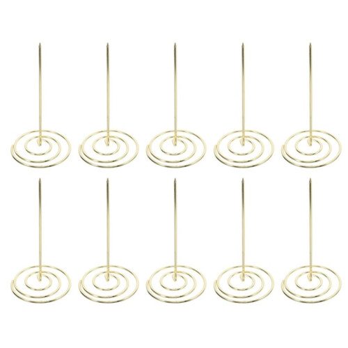 10 Pcs Golden Menu Summons Fork for Invoice, Document & Notes Storage in Metal
