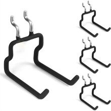 4-Piece Flat Pegboard Hooks, Peg Board Organizer Accessories for Hanging, Fit 1/4" Pegboard, Peg Board Tool Hangers