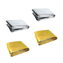 4pcs Double Sided Emergency Thermal Blankets Waterproof Survival Foil Blanket for Camping Hiking and Cold Weather Protection