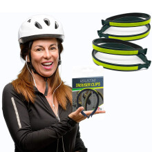 2Pair Bike Trouser Clips Bike Trouser Clips with Reflective Bands for Night Rides