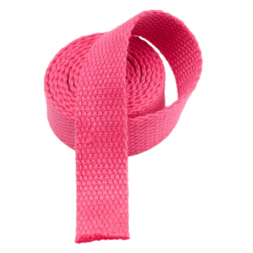 1 Inch Cotton Webbing Strap Pink Durable Polyester Blend for Bags Leashes and Craft Projects