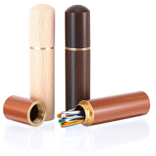 Estuche de Madera para Costura de 3 Piezas, Portátil y Versátil, para Bordar, Tejer, Manualidades, Palillos y Cuentas.