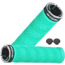 MOTSUV Bicycle Handlebar Grips Rubber Soft Mountain Bike Grips Dustproof Handlebar Protect Cover Bicycle Grips Cyan