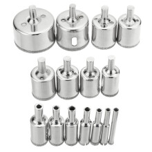 15pcs Diamond Coated Hole Saw Drill Bits, Tile, Marble, Glass, Ceramic Drill Bit Set, (6-50mm)