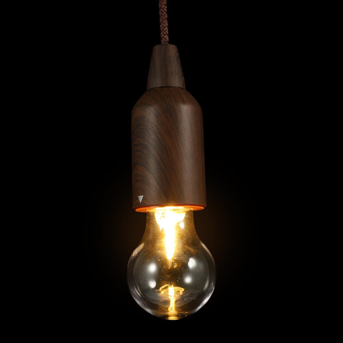 Portable Camping Light Retro Pull String LED Tent Lamp Battery Operated Warm Ambient Hanging Bulb