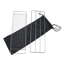 Portable Camping Grill Foldable Stainless Steel Barbecue Rack with Storage Bag for Even Heat Distribution
