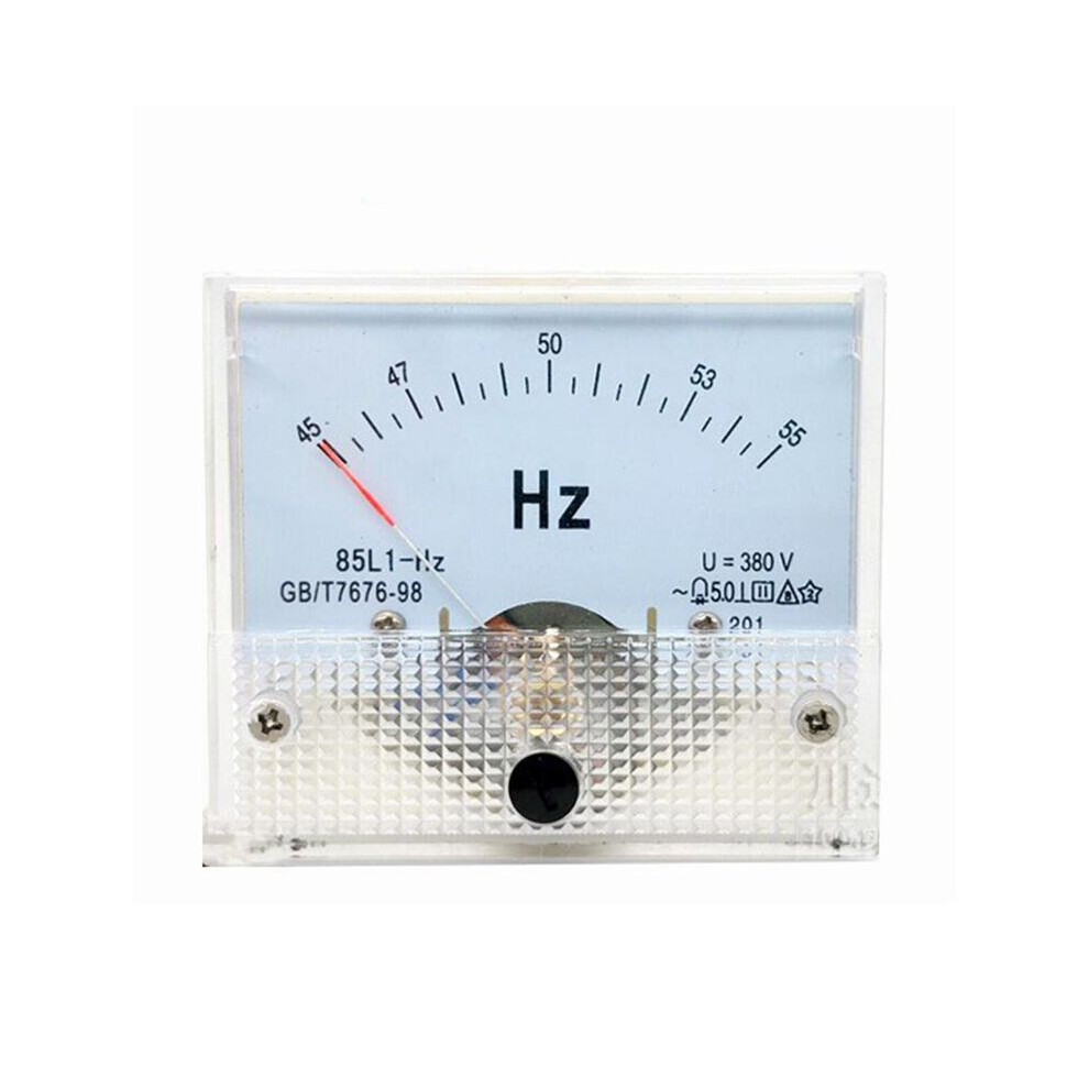 85L1-Hz Square Pointer Type Ac 380V Analog Panel Frequency Meter Tester Gauge Hertz Indicator 45-55Hz 65X65mm 6031141163150