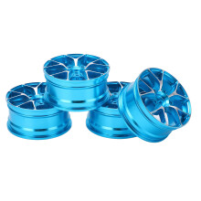 4 Stück Aluminium RC Radnaben für 1/10 Flach-Sportwagen Blau 52mm