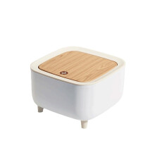 17.3cm Mini Desktop Trash Can Color D, Compact Easy Clean Tabletop Waste Bin for Office or Bedroom