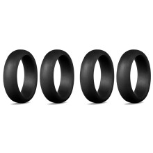 4 Pcs 5.7mm Popular for Men Women Silicone Cool Rings Silicone Wedding Ring Environmental Outdoor Sports Ring 4