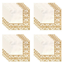 400Pcs Gold Printing Disposable Napkin Tissue Paper Printed Napkins for Restaurant and Hotel (Golden + White)