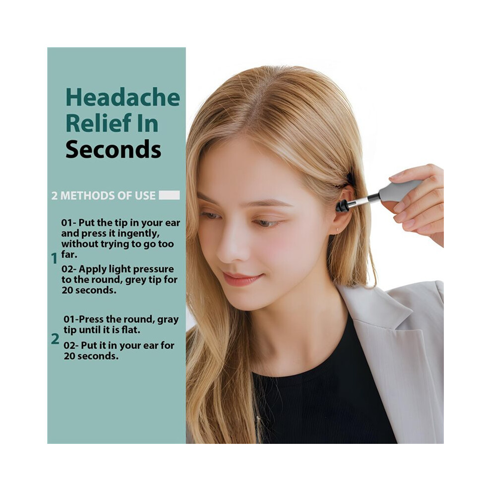 2X Ear Pressure Relief Suction Device, Airplane Ear Pressure Relief Through Inner Ear Pressure Balance, Reduces Tension