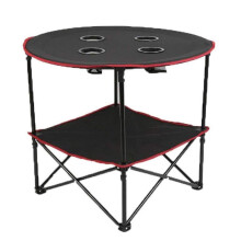 Portable Folding Camping Table with Durable Canvas Surface, Lightweight Mini Outdoor Travel Table