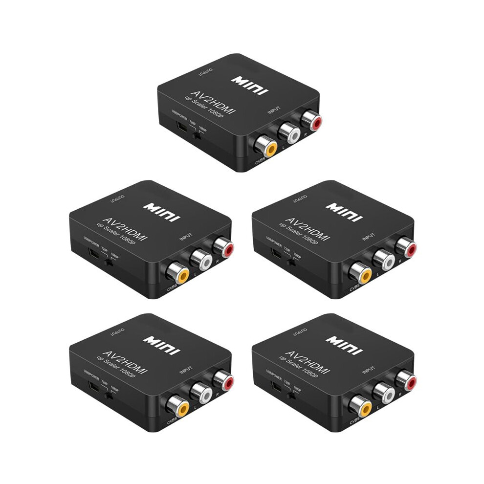 5X Rca To Av To Converter 1080P Rca Cvbs Video Audio Converter Adapter Pal/Ntsc Yellow/White/Red 6034153930208