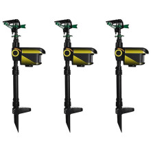 3X Aspersor Giratório Automático para Grandes Áreas, Movimento Solar Ativado, Aspersor Repelente de Animais para Jardim, Dissuasor de Animais