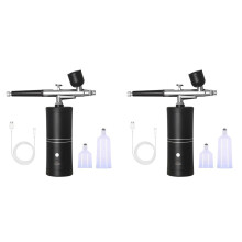 2X Neues Airbrush-KIT, Kabelloses, Wiederaufladbares Kompressor-Airbrush-Set, Eignet Sich Automatisch für Modellmalerei, Nägel, Make-
