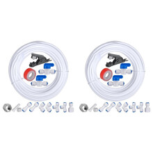 2 Set 32.8ft Refrigerator Water Kit ,1/4inch OD Water Kit for Fridge Icemaker Reverse Osmosis System