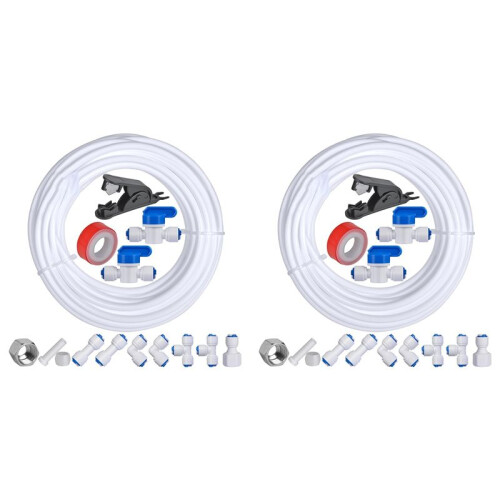 2 Set 32.8ft Refrigerator Water  Kit ,1/4inch OD Water  Kit for Fridge Icemaker Reverse Osmosis System 1