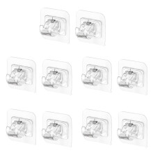 No Drill Curtain Rod Brackets Set, 10-Piece Adjustable Adhesive Curtain Rod Holders