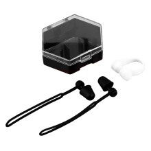 Secures Fit Swimming Nose Clip and Earplug Set Suitable-Black