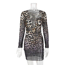 Sneldrogend cover-up shirt Ideaal voor zwem- en-luipaardprint M