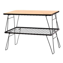 Folding Camping Table with Heat Resistant Metal Surface, Compact Foldable Outdoor Picnic Beach Table 35x62x47cm