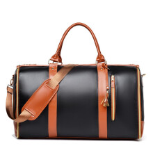 Travel Bag for Women Lightweight Foldable Garment Duffle with Large Capacity Stylish Clothing Bag for Weekend Vacation Black Brown