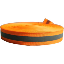 Orange Reflective Ribbon Sew On Tape 50M Visibility Trim for Clothing and Safety Garments
