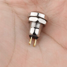 Interruttore A Pulsante Momentaneo Impermeabile Silver Dot 8mm Rotondo DC36V/2A Auto Reset per Campanello Power Start