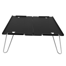 Folding Camping Table Lightweight Aluminum Outdoor Picnic and BBQ Desk Compact Black