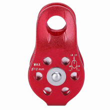 Climbing Pulley 1000kg Load Aluminium Alloy Pulley Block for Hauling and Climbing Safety Red