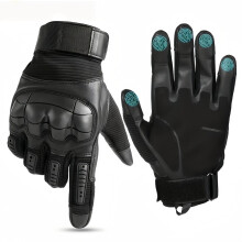 Touch Screen Tactical Gloves for Men Weatherproof FullPalm Control Reinforced Knuckle Protection Black XL