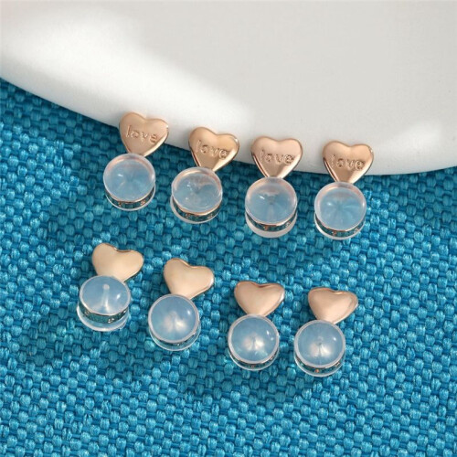 8PCS Earring Backs for Droopy-Ears, Earring Lifter Backs Replacements for Heavy Earrings,Rose Gold 1