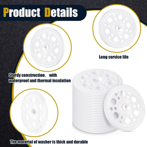 200 Pcs 1.77 Inch/ 45 mm Plastic Insulation Washers Load Spreading Polypropylene Washers for Fixing & Supporting 2