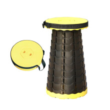Heavy Duty Portable Folding Stool, Adjustable Telescopic Design for Camping, Fishing, Hiking and Outdoor Activities (Yellow)