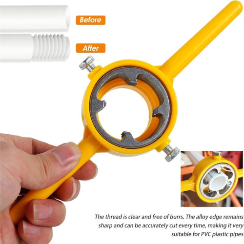 6Pcs PVC Thread Maker Tool, Pipe Threader Plumbing Tool, Pipe Threader Kit with 1/2 Inch 3/4 Inch 1 Inch Dies Maker Tool