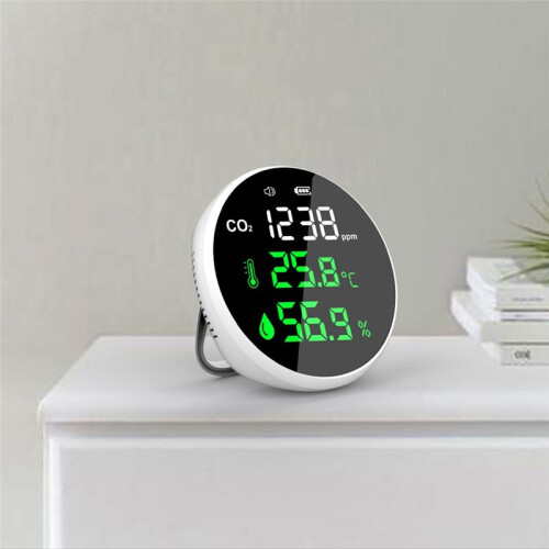 Draagbare Kooldioxidedetector Luchtkwaliteitstester CO2-Meter Thermometer Hygrometer Detector 2