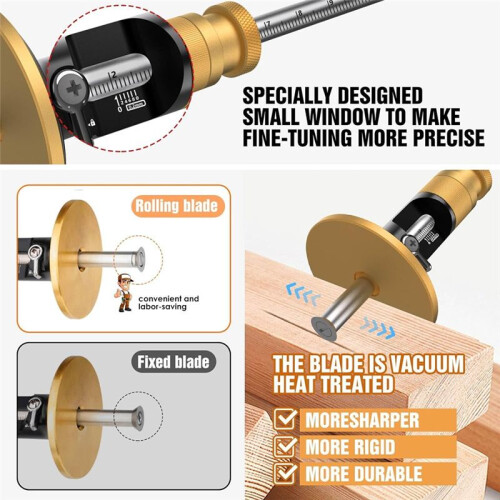 Wheel Marking Gauge,Woodworking Dovetail Scribing Gauge, Scriber Marking Tools, Essential Tools for Woodworking Projects 1