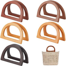 10PCS Wooden Bag Handles for Bag Making, 5 Colors Handbag Replacement Handle Decorative Purse Making Supplies