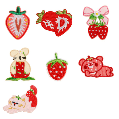 7 Pieces Embroidered Iron On Polyester Patches Adhesive