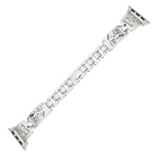 Bracelet pour Watch, pour , Watch 40/41/42 mm, pour Femme et Fille, Joli Bracelet Élégant en Métal Argenté avec Diamants