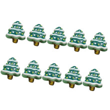10Pcs Hand Painted Christmas Glass Beads For Christmas-Green