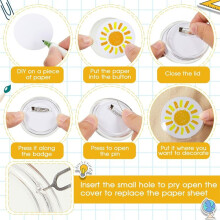 100Pcs Acrylic Clear Buttons,Make Your Own Buttons,Acrylic Design Button Badge for DIY School Activities 2.25 Inch