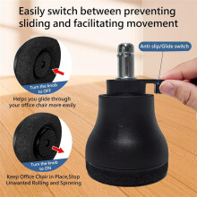 Ruedas de Repuesto para Sillas de Oficina de 5 Piezas Bell Glides para Pisos de Madera Dura, Proteja Su Piso de los Rayones Causados