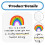 Σουβέρ Brighten Every Moment, Ξύλινη Αντιολισθητική Επιφάνεια Rainbow, Συμπαγές Μέγεθος 9*9cm, 4
